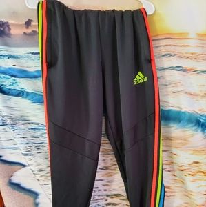 Men's Adidas Joggers Black w/Multicolored Stripes